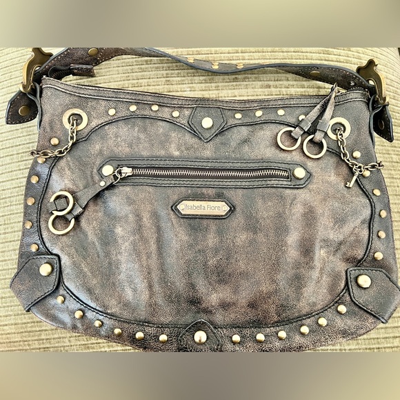 Isabella Fiore Chained Me Hearty Tattoo Distressed Leather Handbag - Picture 4 of 16